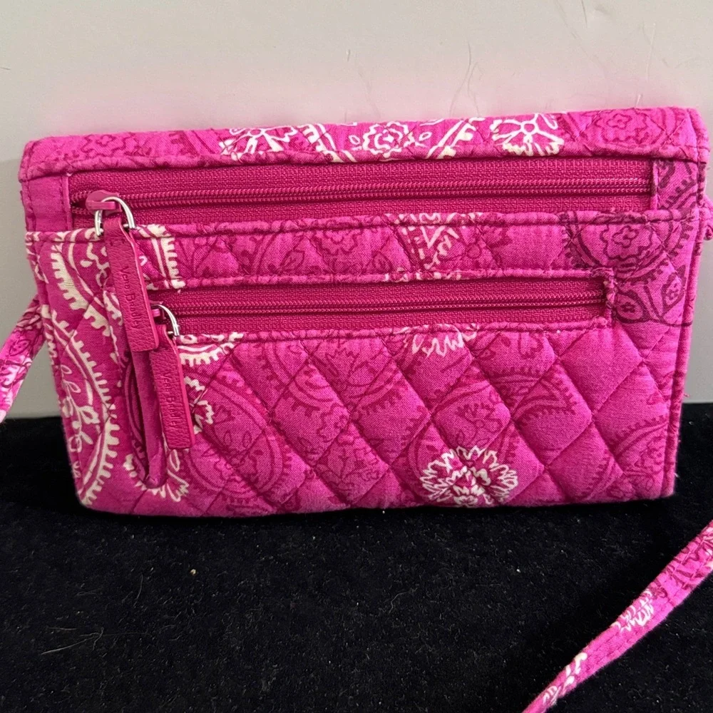 Vera Bradley Petite Crossbody Stamped Paisley Wallet